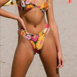 Montce Janeane Floral Lulu Bikini Bottom Sz M
